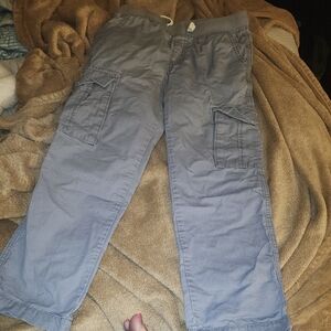 Sz 8 Crazy 8 Gray Cotton Cargo Pull-on Pants